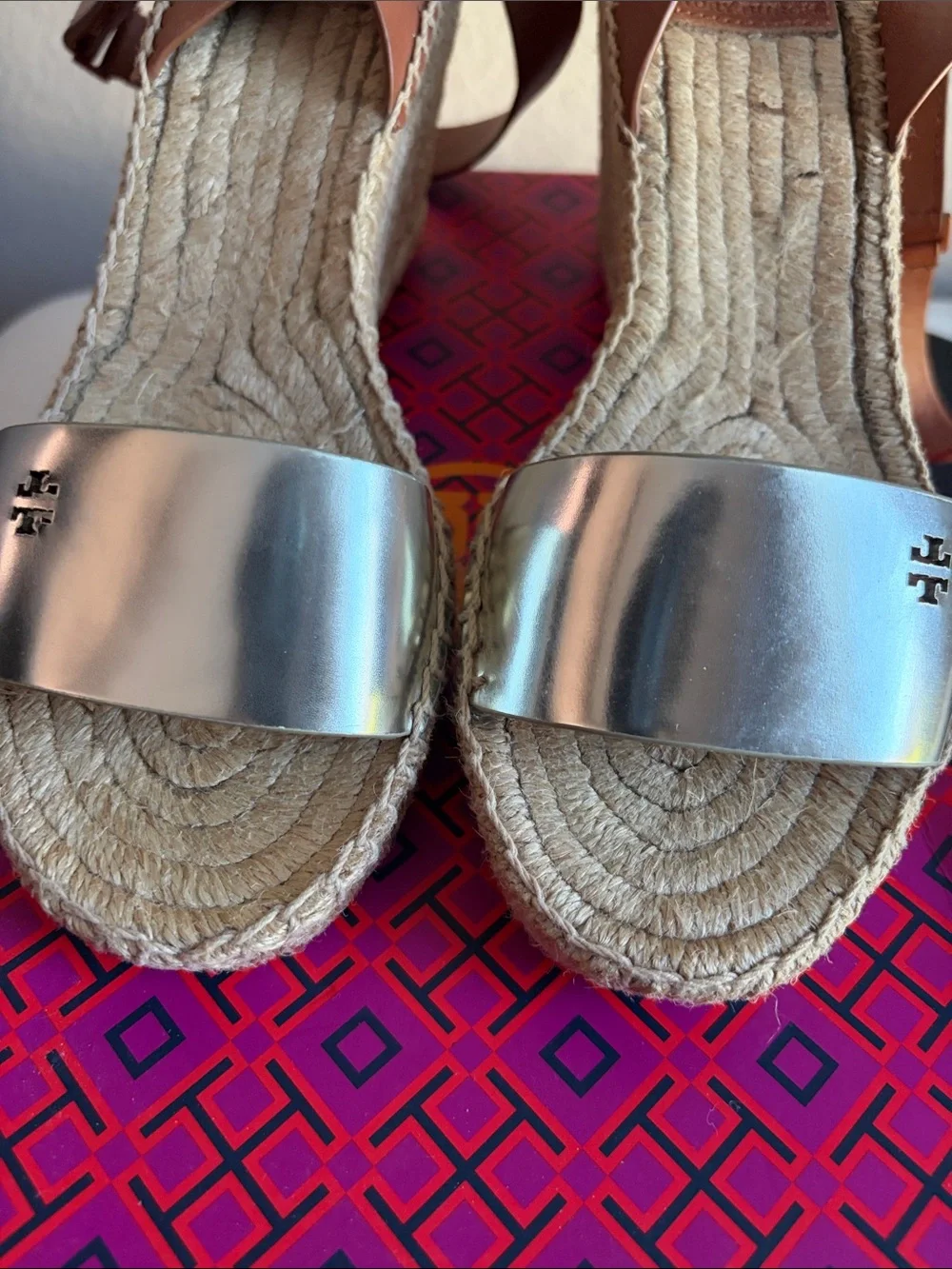 Tory Burch Spark Gold Espadrille Wedge